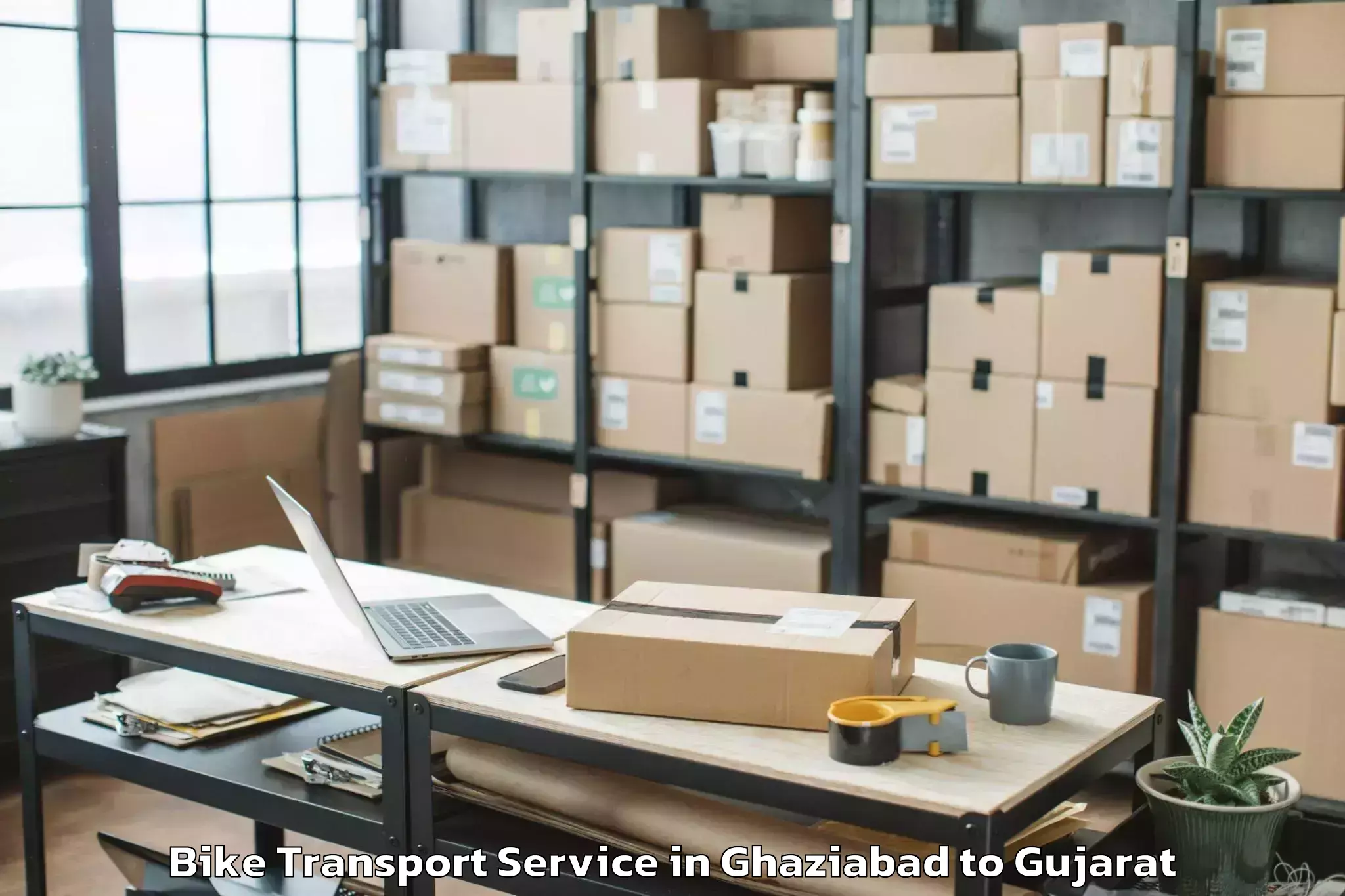 Top Ghaziabad to Amod Bike Transport Available